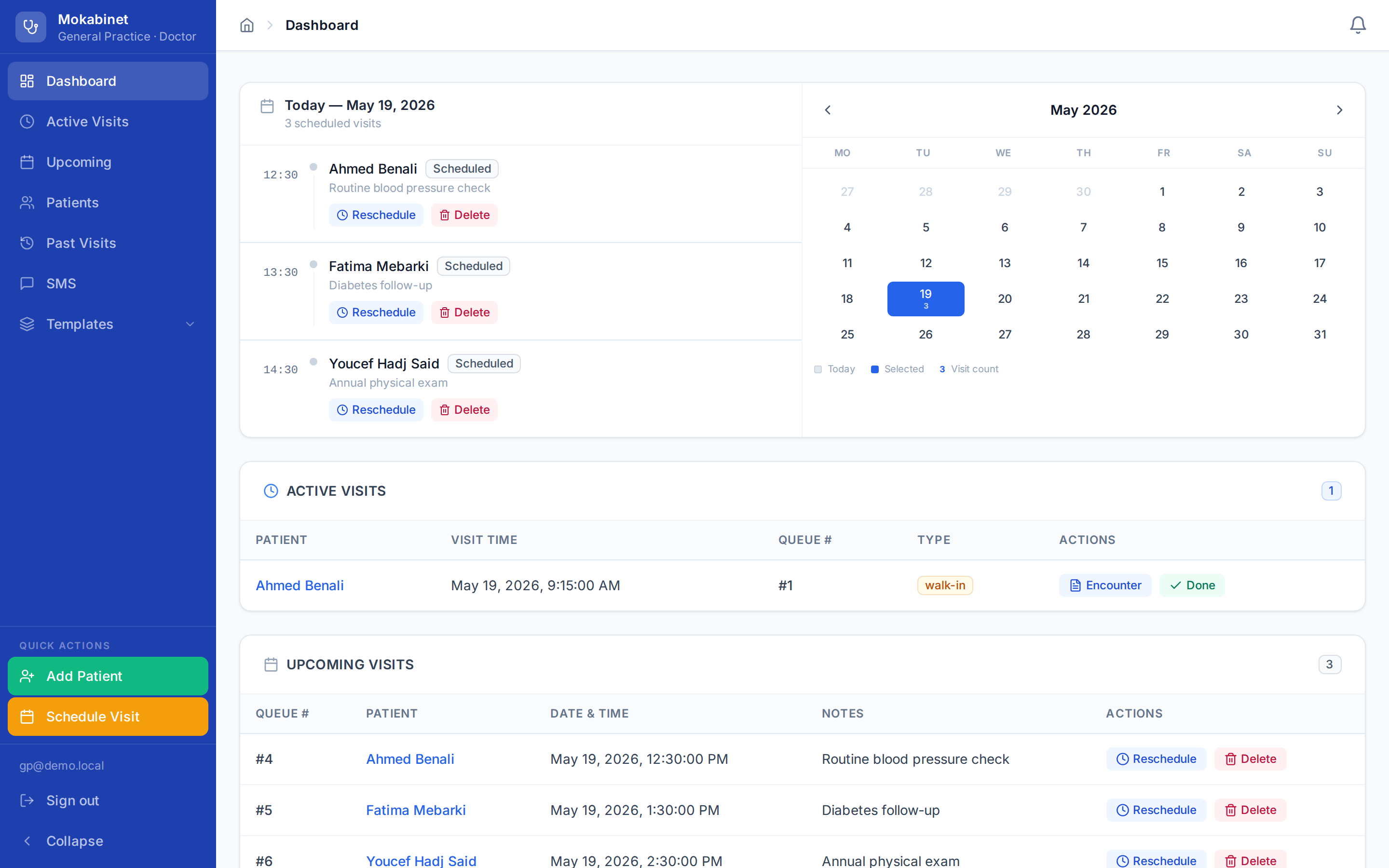 Mokabinet doctor dashboard